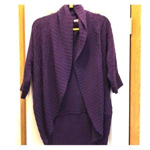 Purple short sleeve cardigan